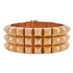 Retro French Pyramidal Link Gold Bracelet 8