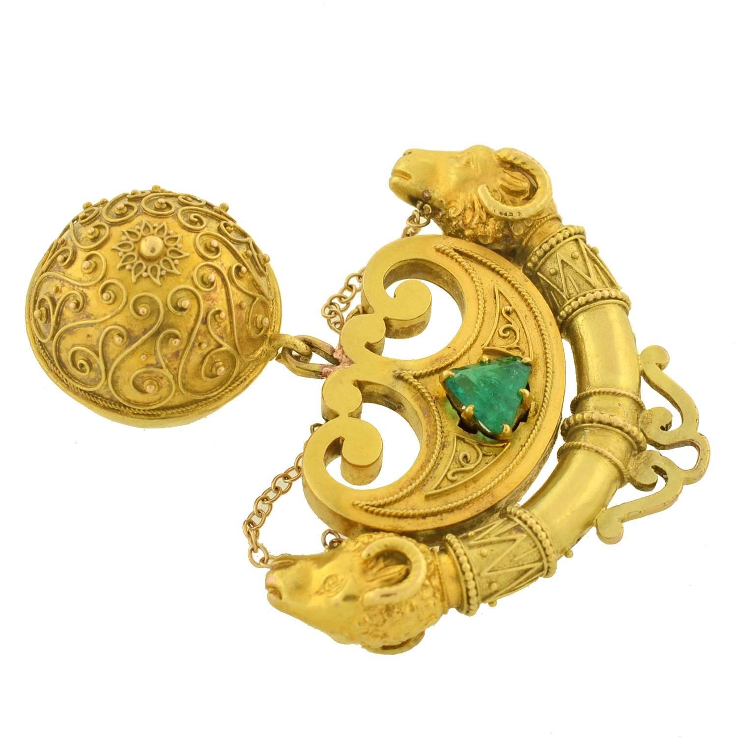 gold ram head pendant