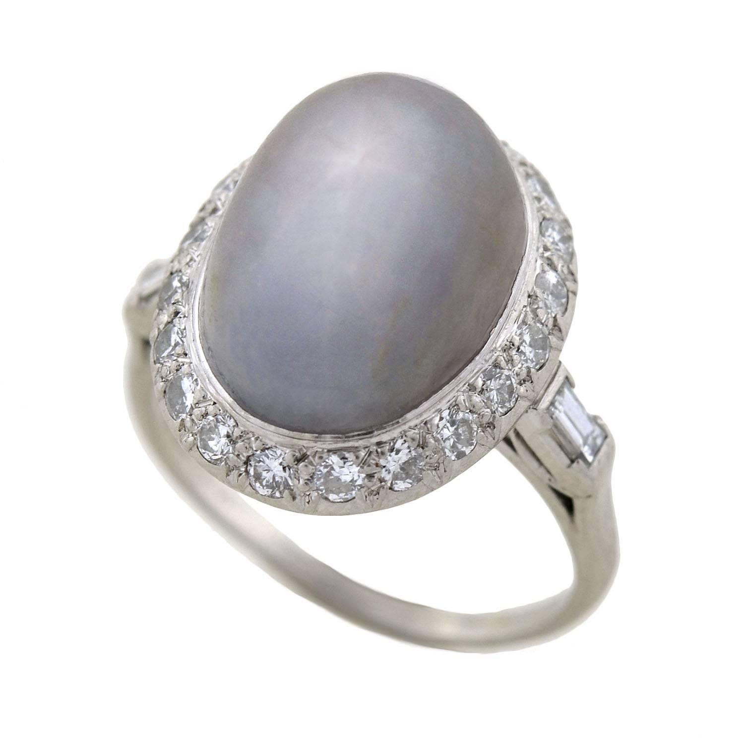 1930er Art Deco Stern Saphir Diamant Platin Ring für Damen oder Herren