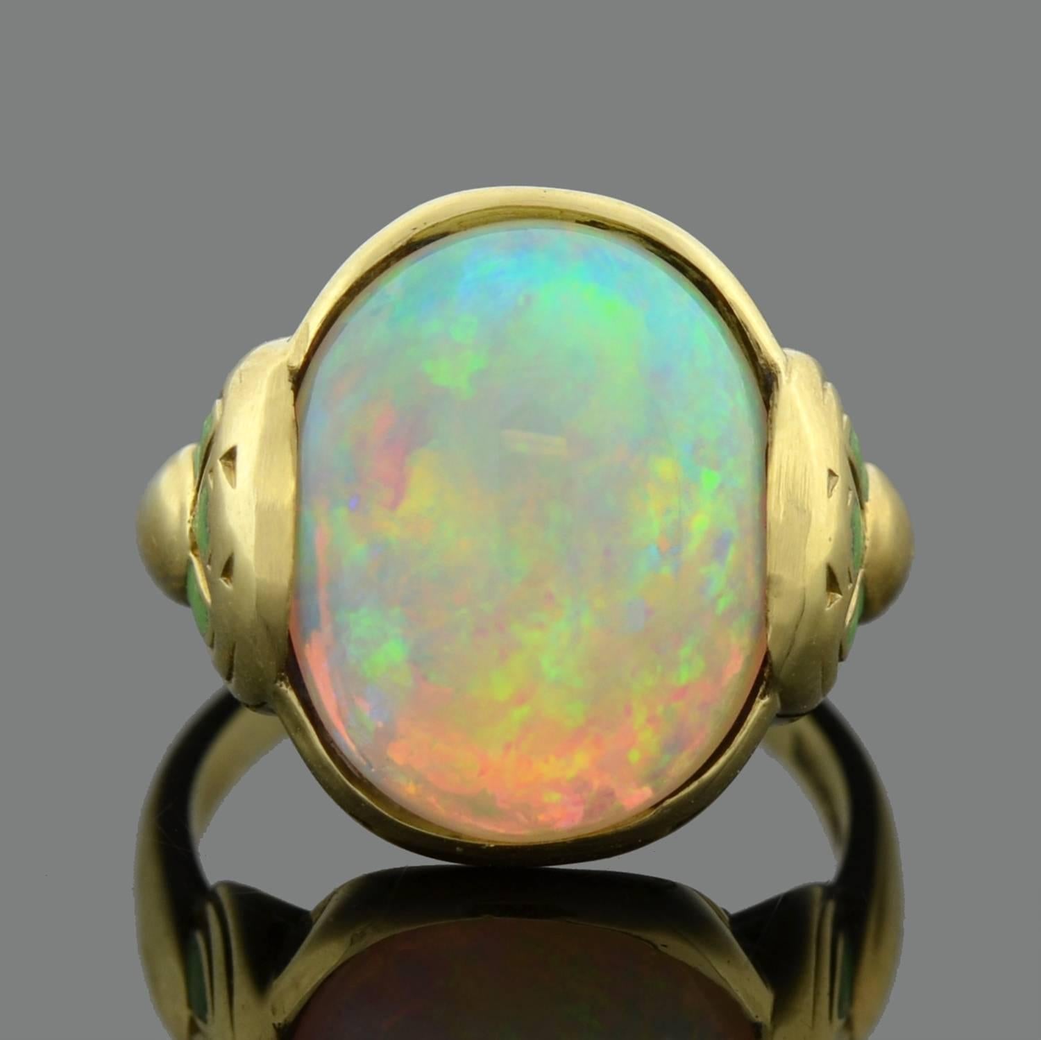 yellow opal ring