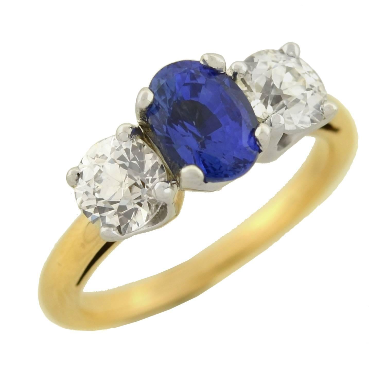 sapphire 3 stone ring