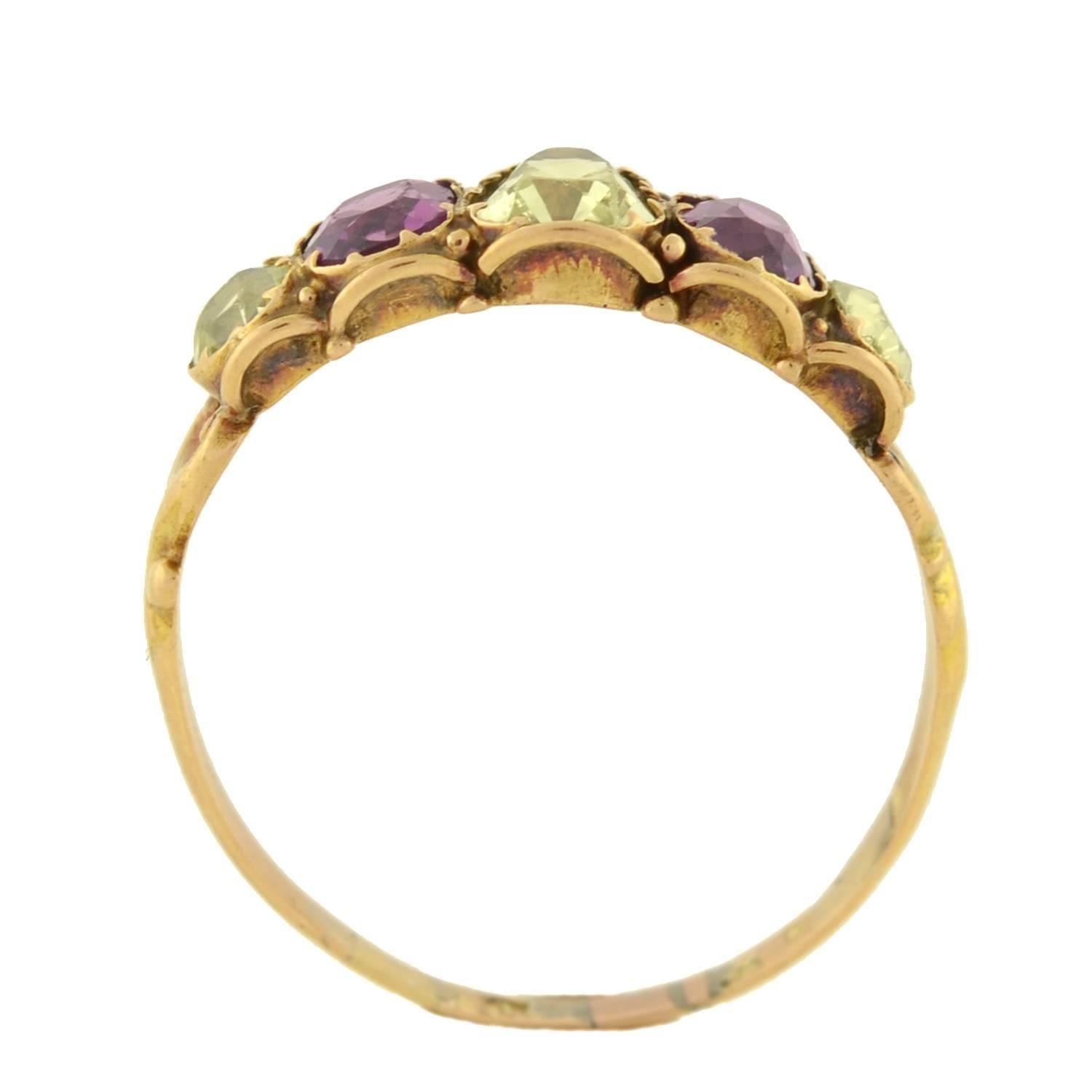 Early Victorian Chrysoberyl Pink Sapphire Ring In Excellent Condition In Narberth, PA