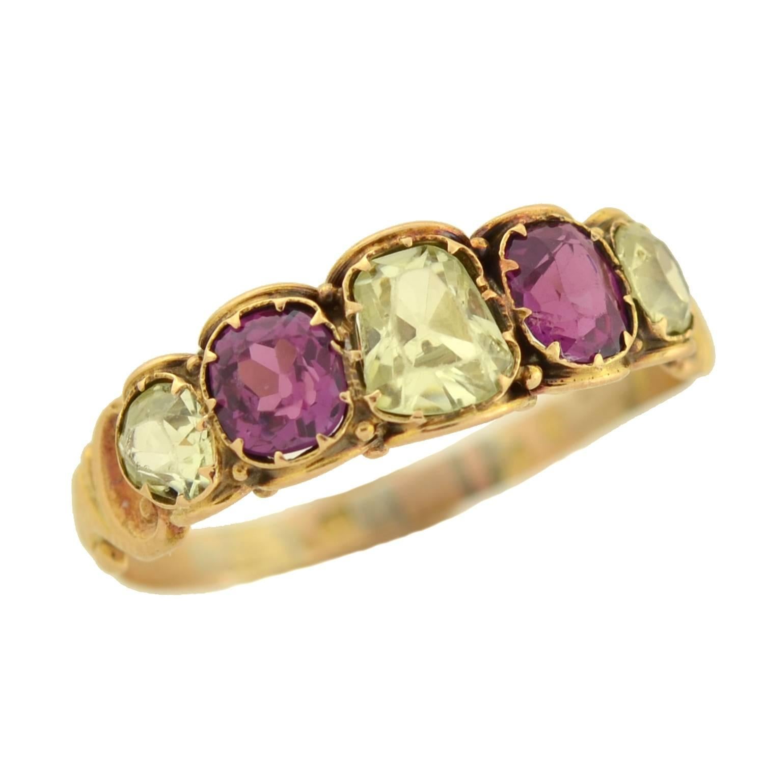 Women's Early Victorian Chrysoberyl Pink Sapphire Ring