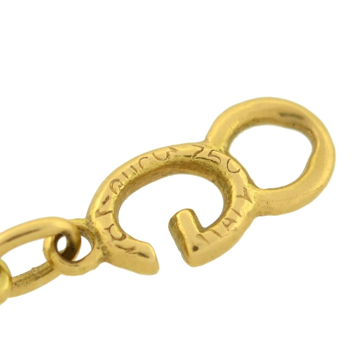Contemporary GUCCI Vintage Enameled 'G' Link Gold Bracelet