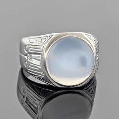 Art Deco Moonstone Diamond Wide Band Ring