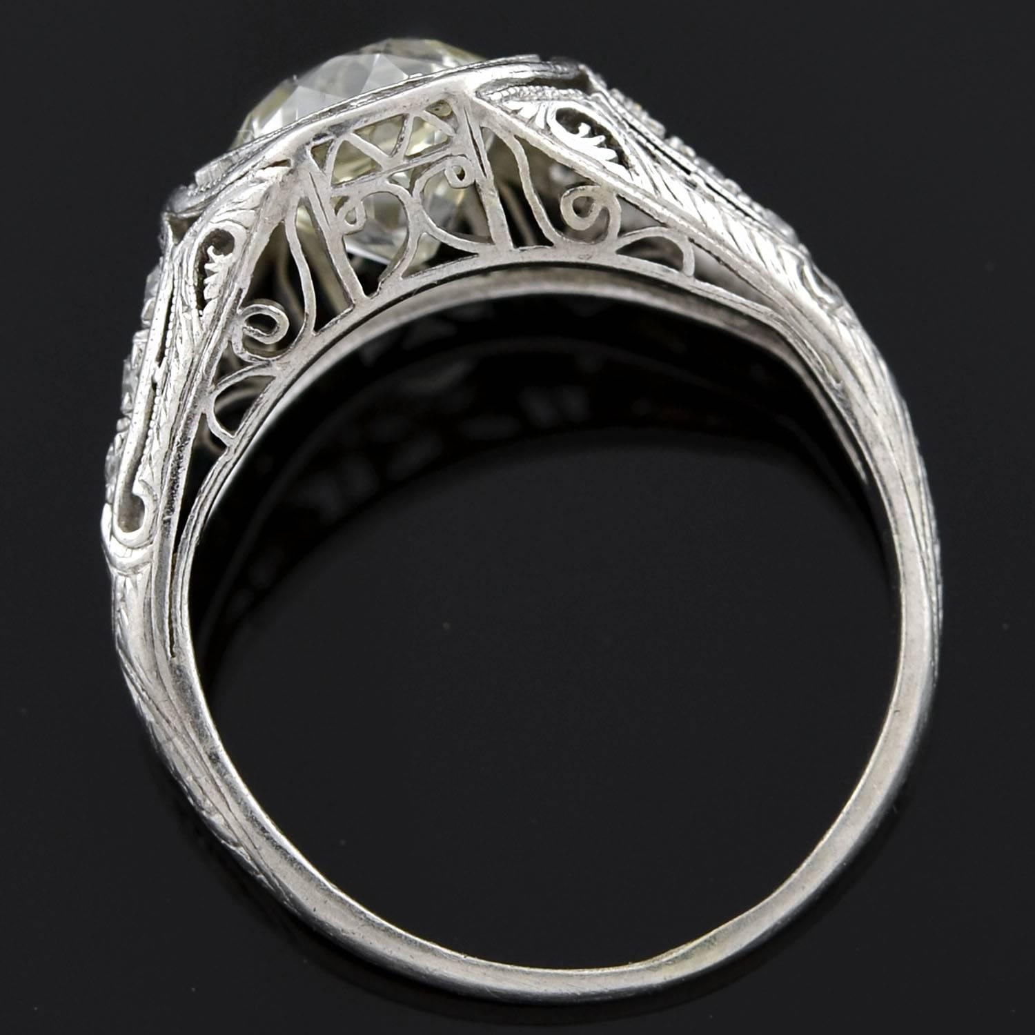 Women's Art Deco 2.40 Carat Diamond Engagement Ring