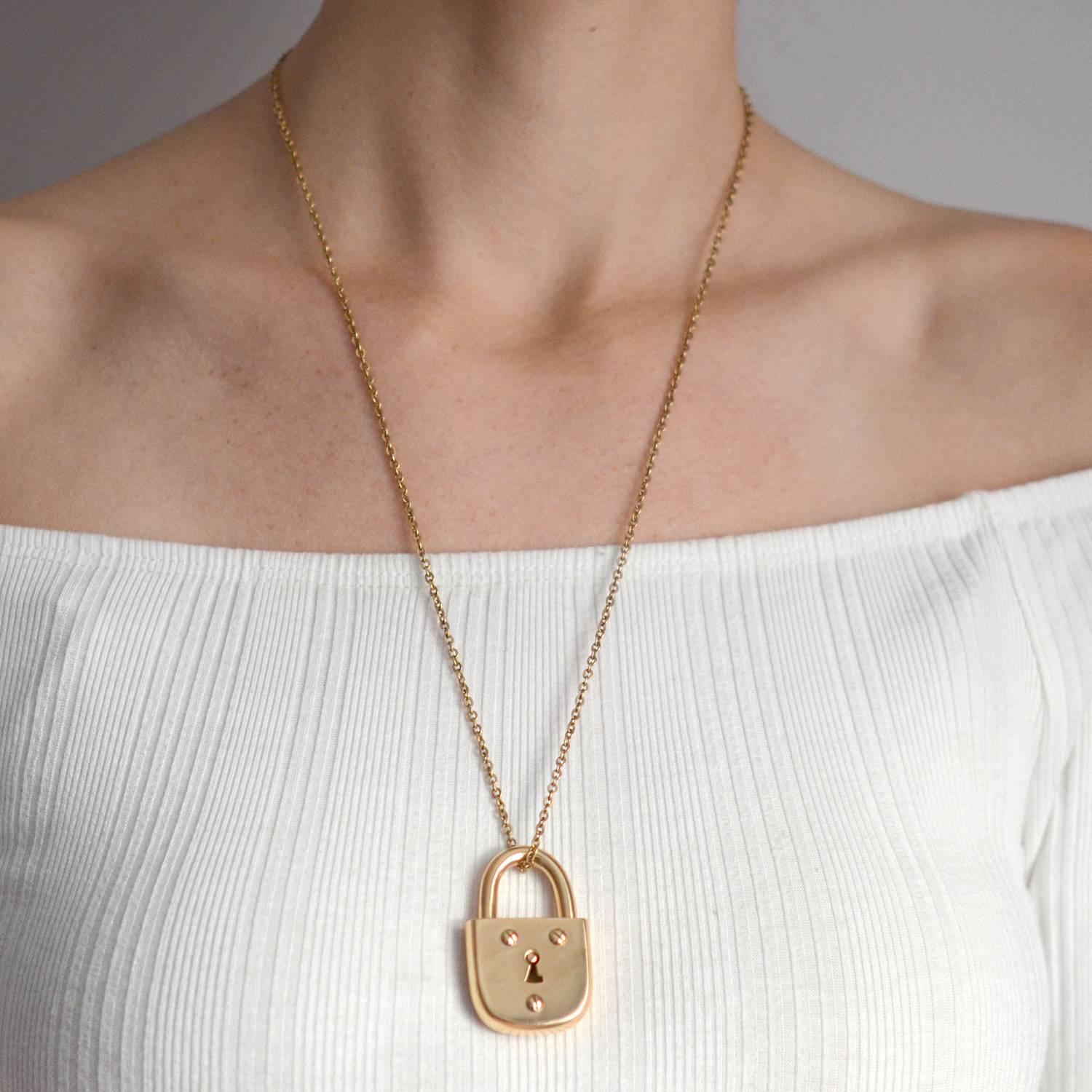 Tiffany & Co. Heavy Gold Working Padlock 2