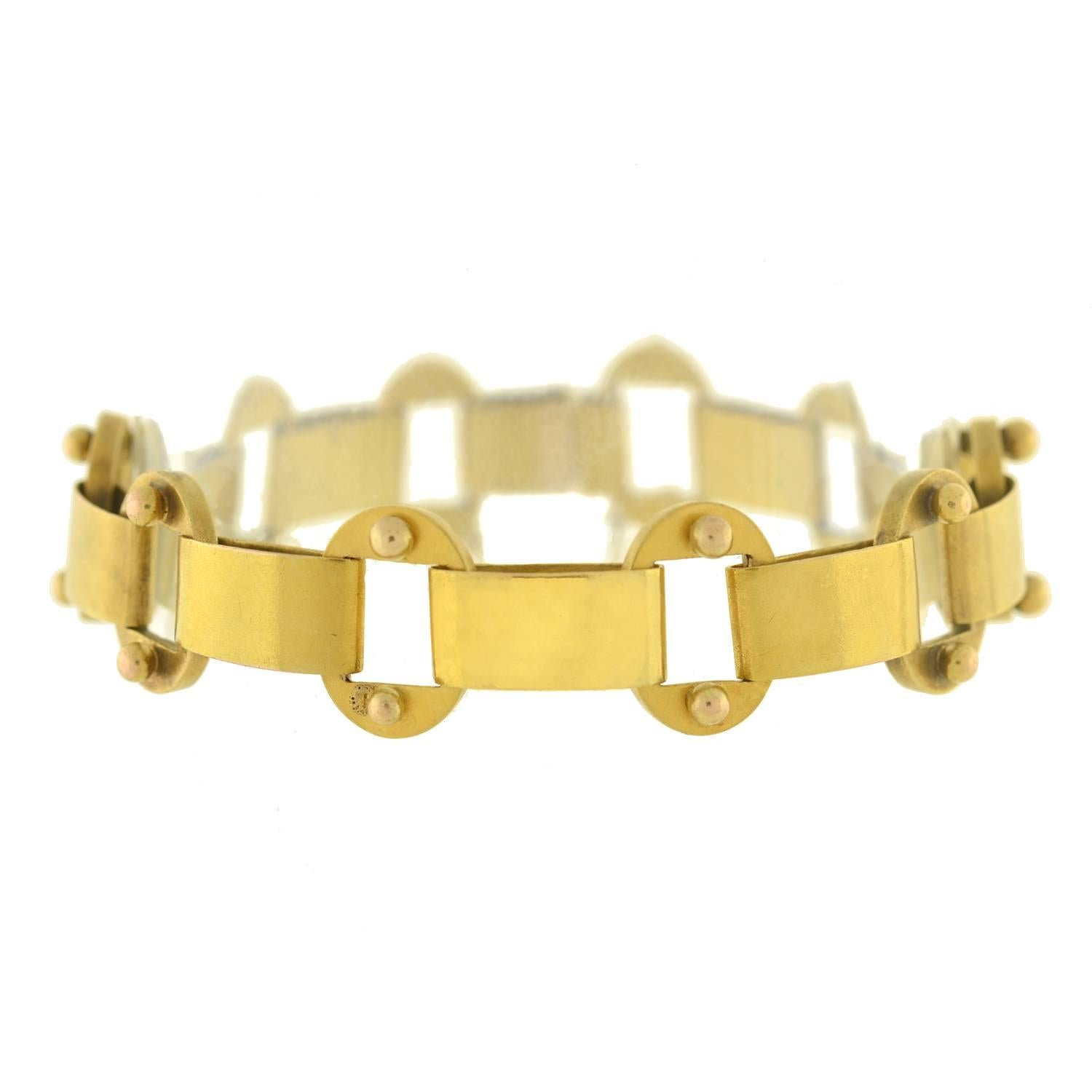 Victorian Book Chain Link Gold Bracelet