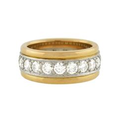 Oscar Heyman Contemporary Two Color Diamond Band gold platinum Ring