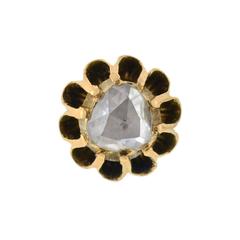 Viktorianische Diamant-Goldohrstecker im Rosenschliff