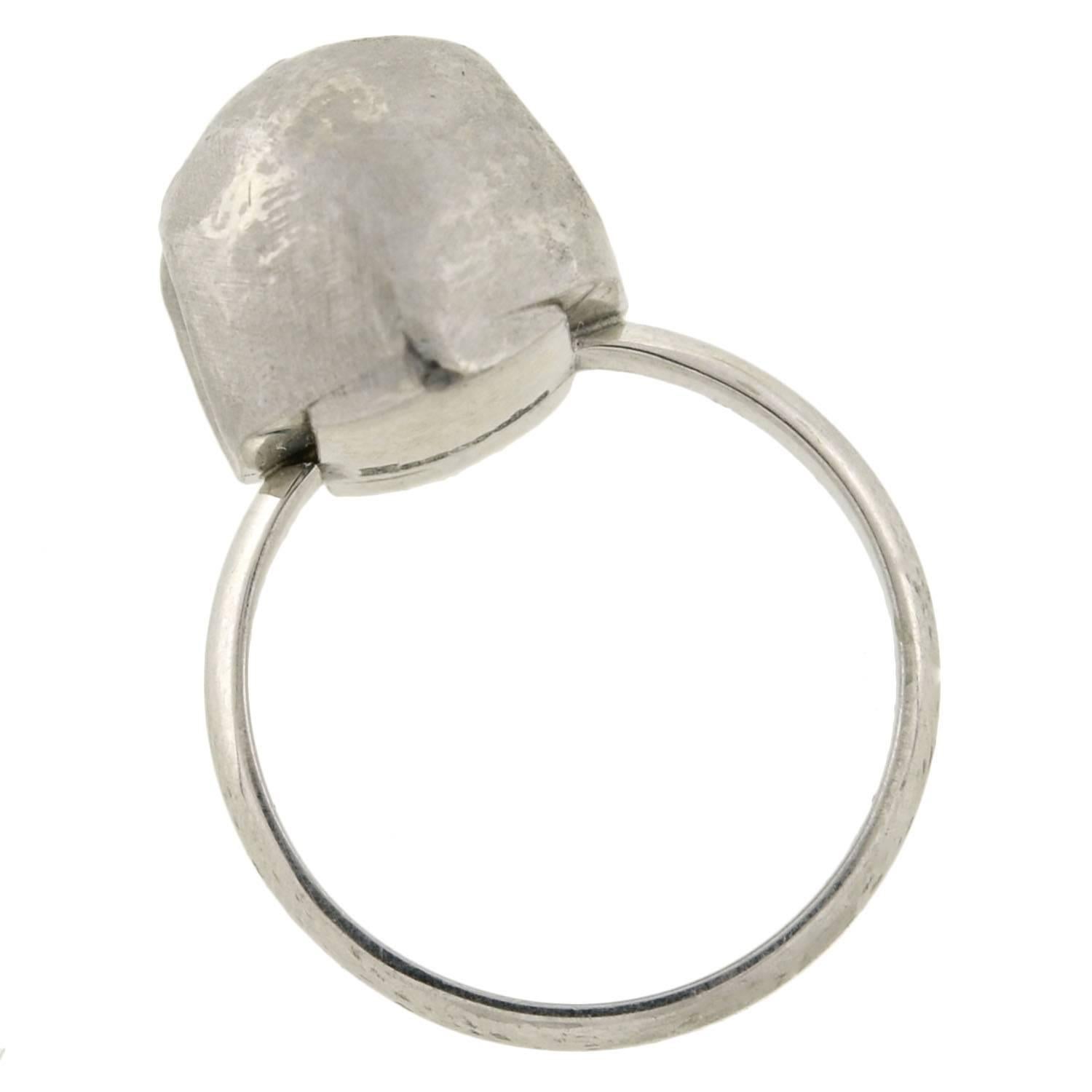 Women's or Men's Deakin & Francis Contemporary Platinum Diamond Moveable Skull Ring