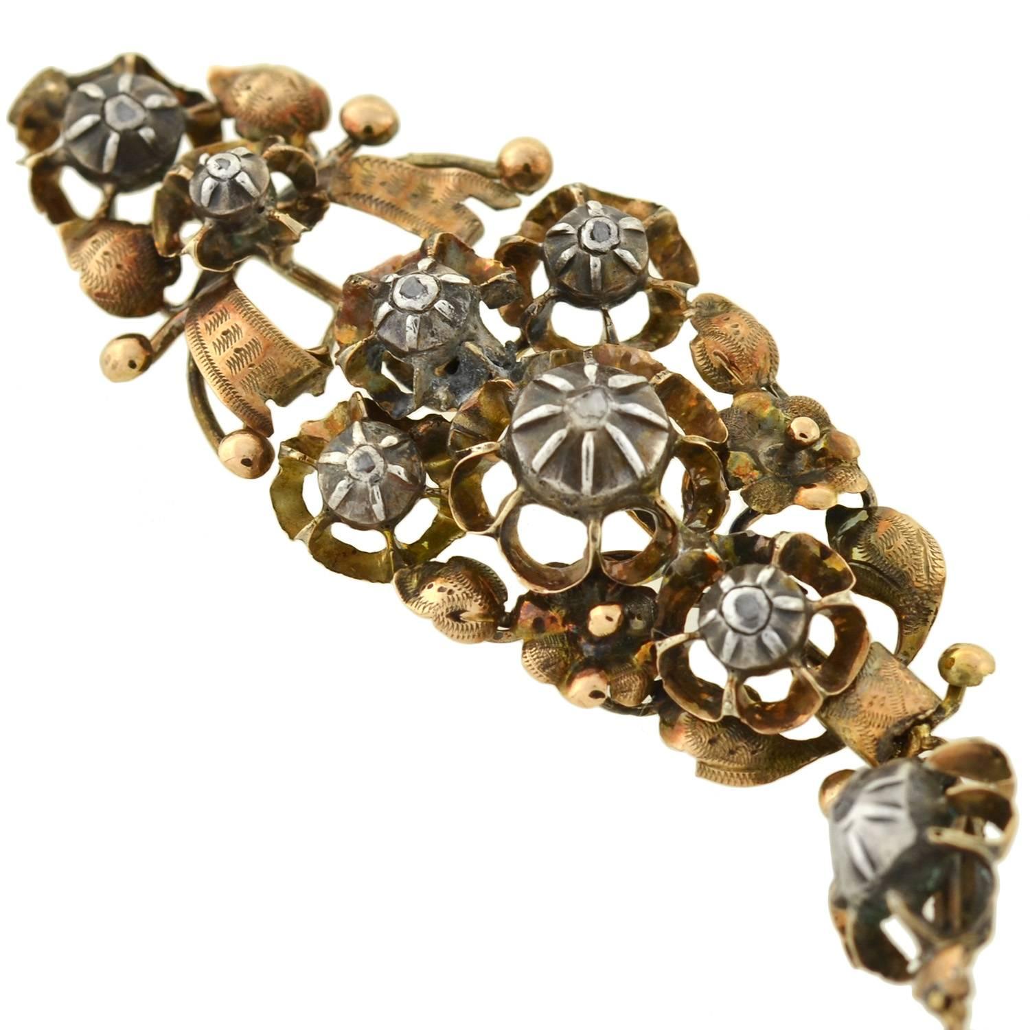 Early Victorian Dramatic Rose Cut Diamond Earrings 2