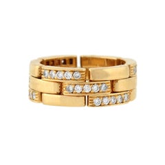 Cartier Paris Contemporary Hinged Diamond Pavé Gold Band Ring