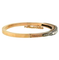 Victorian 3.00 Carats Rose Cut Diamonds Bangle Bracelet