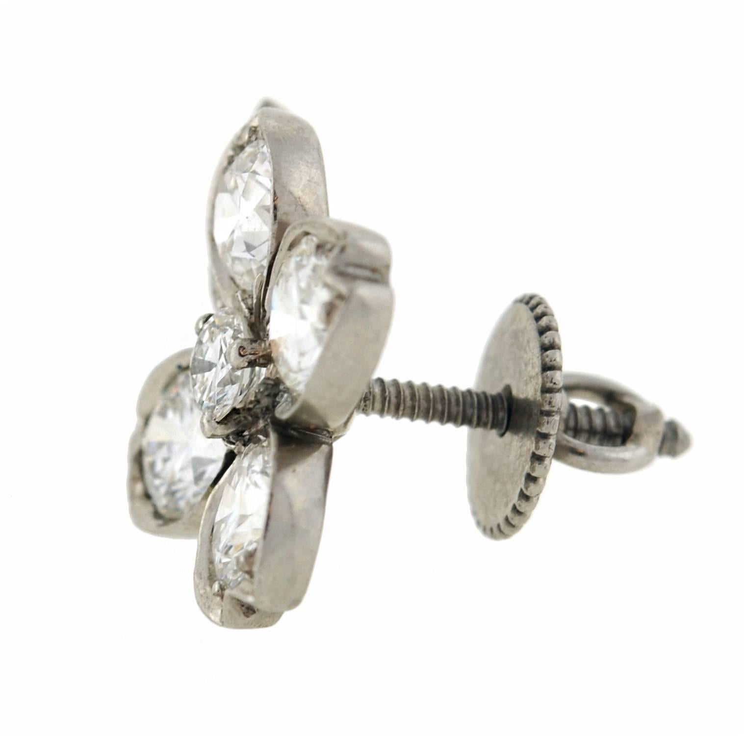 palladium diamond earrings