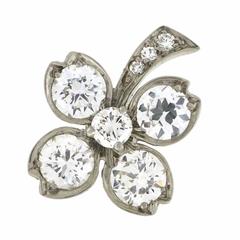 Tiffany & Co. Retro Diamond Palladium Clover Stud Earrings
