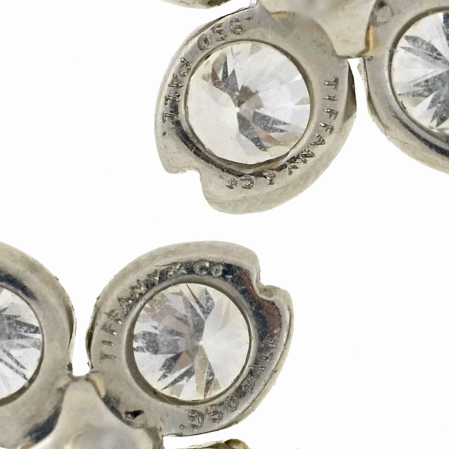 Tiffany & Co. Retro Diamond Palladium Clover Stud Earrings 1