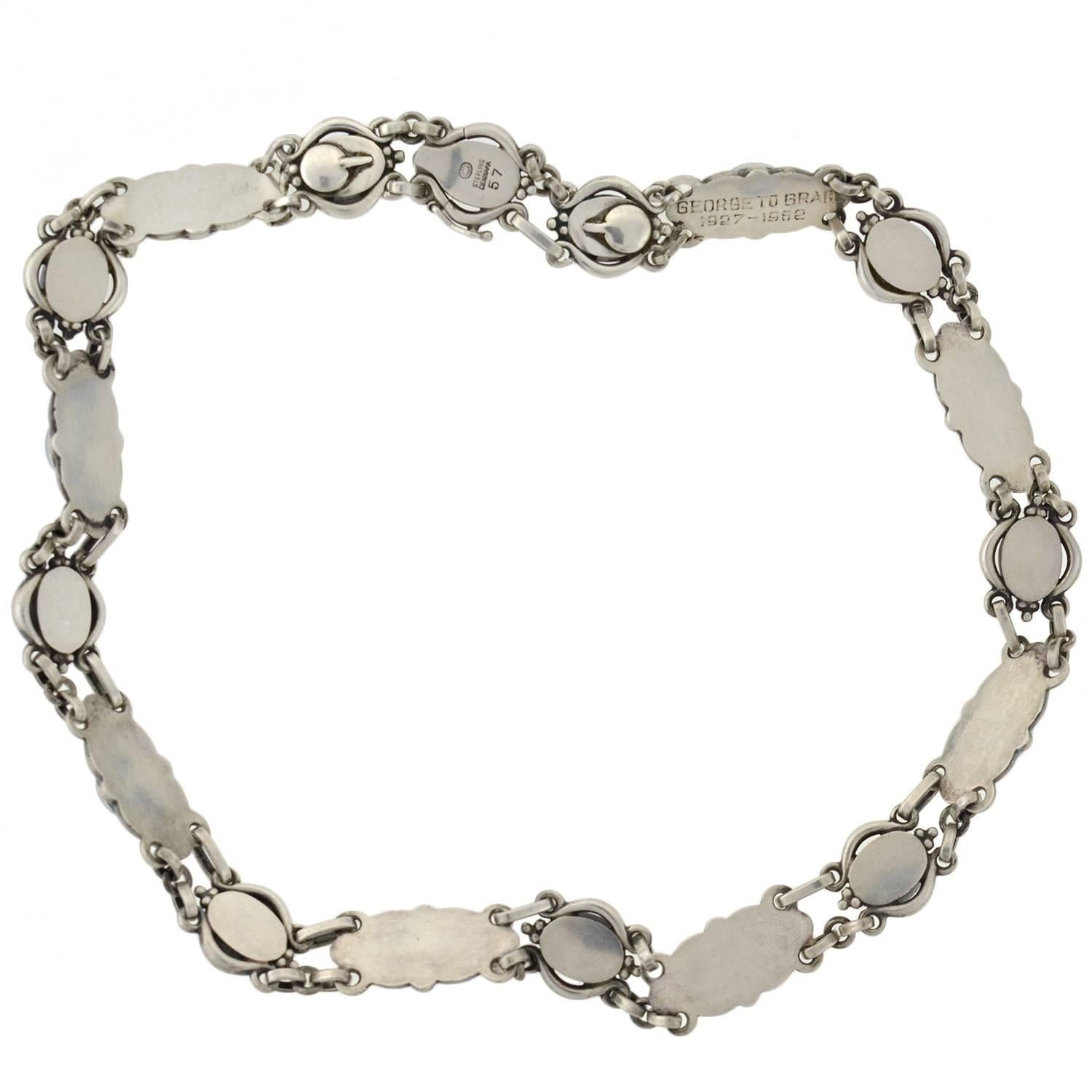 Women's Georg Jensen Moonstone Cabochon Link Necklace