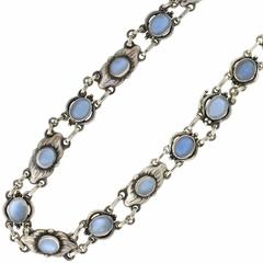 Georg Jensen Moonstone Cabochon Link Necklace