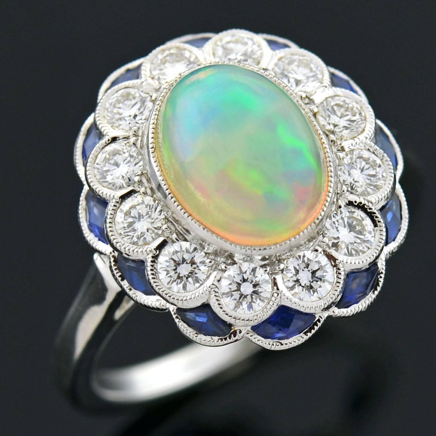 contemporary opal ring