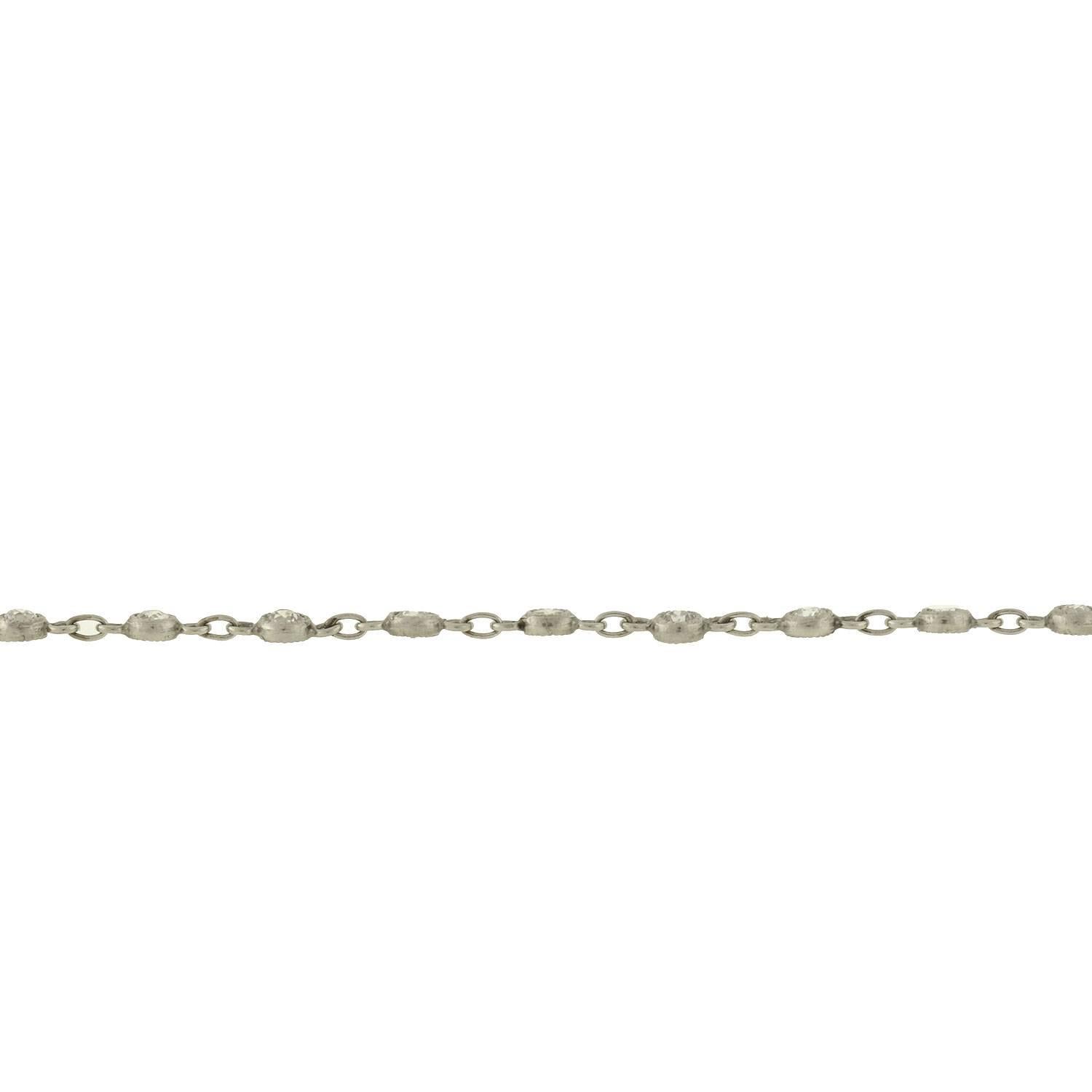 Women's Edwardian 3 Carat Total Diamonds by the Yard Platinum Necklace