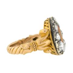 Georgian Imperial Topaz Rose Cut Diamond Ring