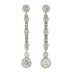 Contemporary 2.00 Carat Diamond Drop Earrings