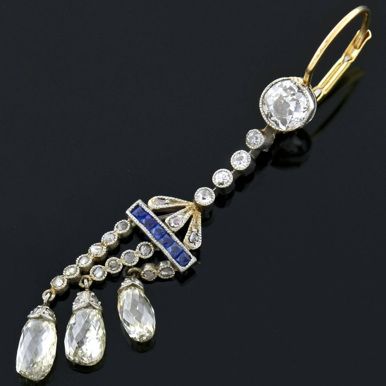 briolette diamond earrings
