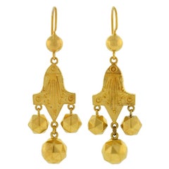 Antique Victorian Etruscan Gold Earrings