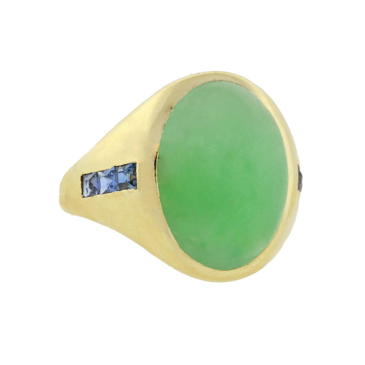Bailey Banks & Biddle Jade Sapphire Gold Ring