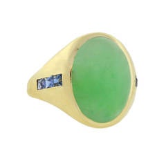 Bailey Banks & Biddle Jade Sapphire Gold Ring 7