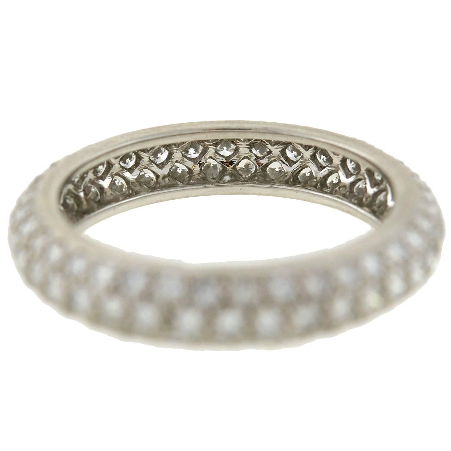 Cartier French 1.50 Carats Pavé Diamond Eternity Band In Excellent Condition In Narberth, PA