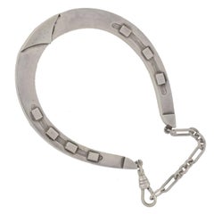 Victorian Sterling Silver "Lucky" Horseshoe Bangle Bracelet