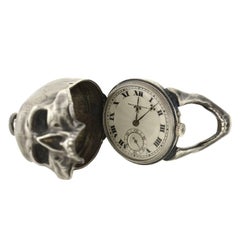 Paul Ditisheim Montre Hamlet Silver Skull Pocket Watch