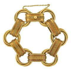 Viktorianische ungewöhnliche Etruscan Link Gold Buch Kette Armband