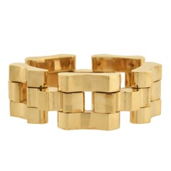 Tiffany & Co. Retro Tire Track Link Gold Bracelet