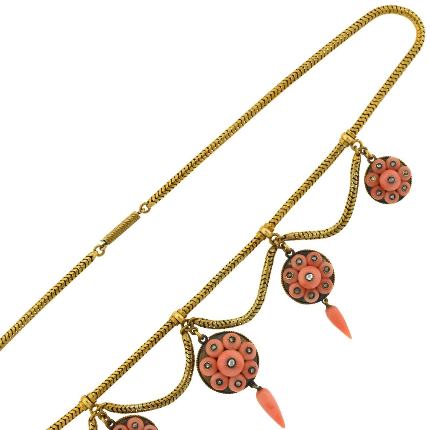 coral rose pendant