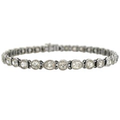 Antique Art Deco 10 Total Carat Diamond Line Bracelet