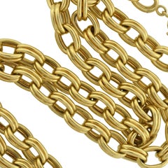 Krementz 1950s Gold Link Chain Necklace