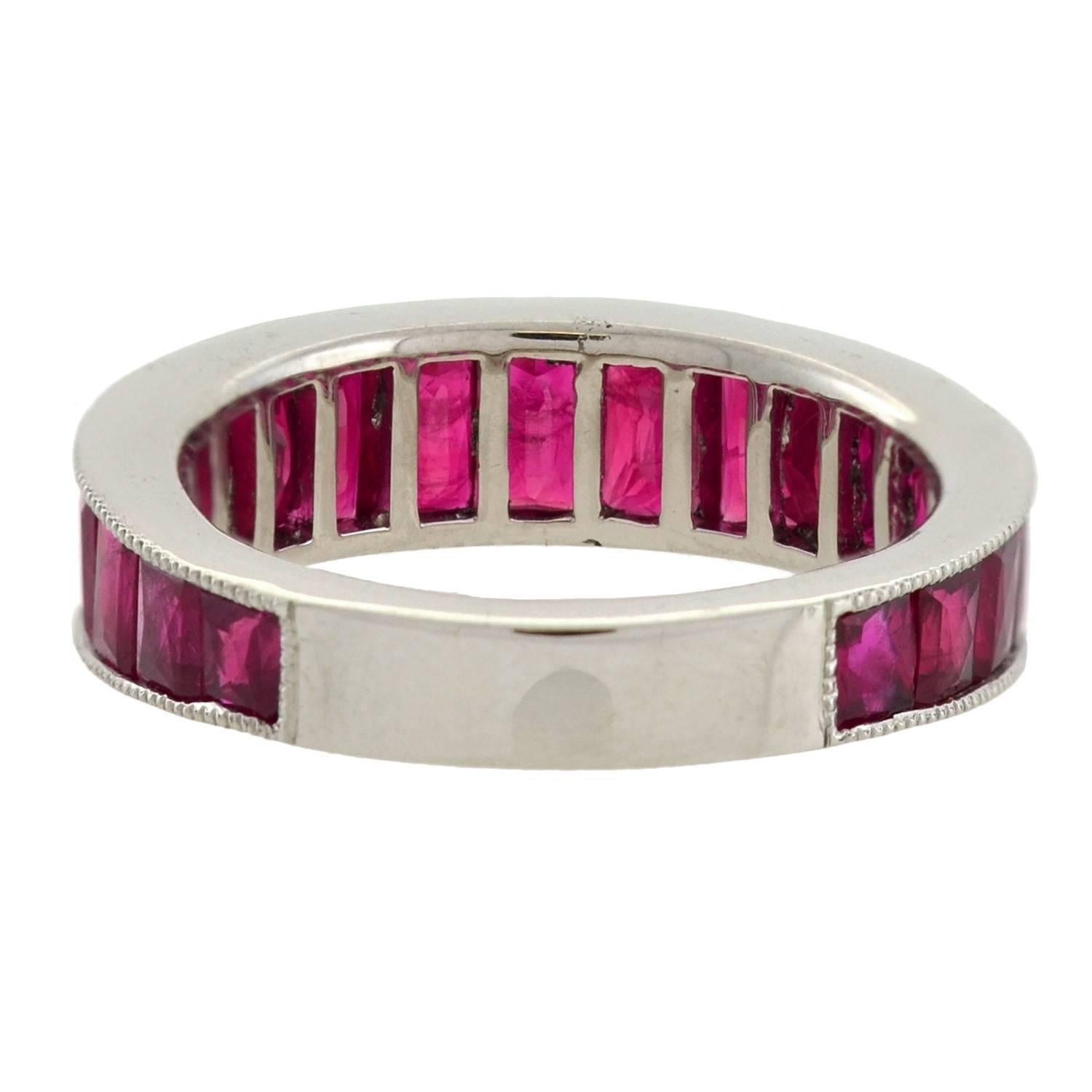 Contemporary 5.50 Total Carat Burmese Ruby Eternity Band Ring In New Condition In Narberth, PA