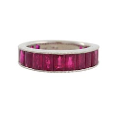 Contemporary 5.50 Total Carat Burmese Ruby Eternity Band Ring