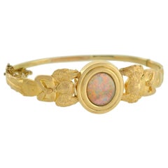 Antique Art Nouveau Angel Motif Opal Bracelet