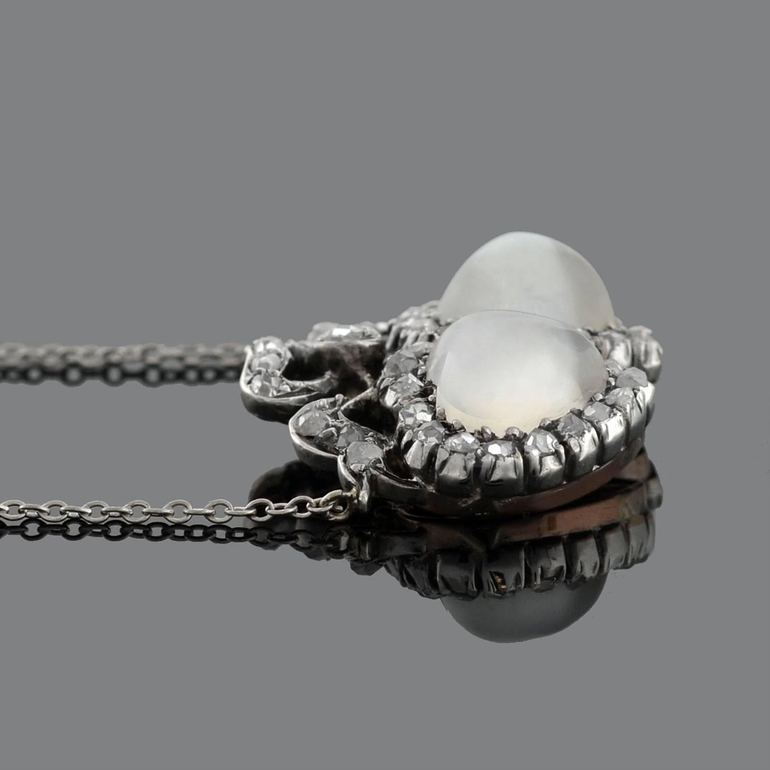 moonstone heart necklace