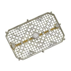 Edwardian Diamond Cross Stitch Patterned Pin