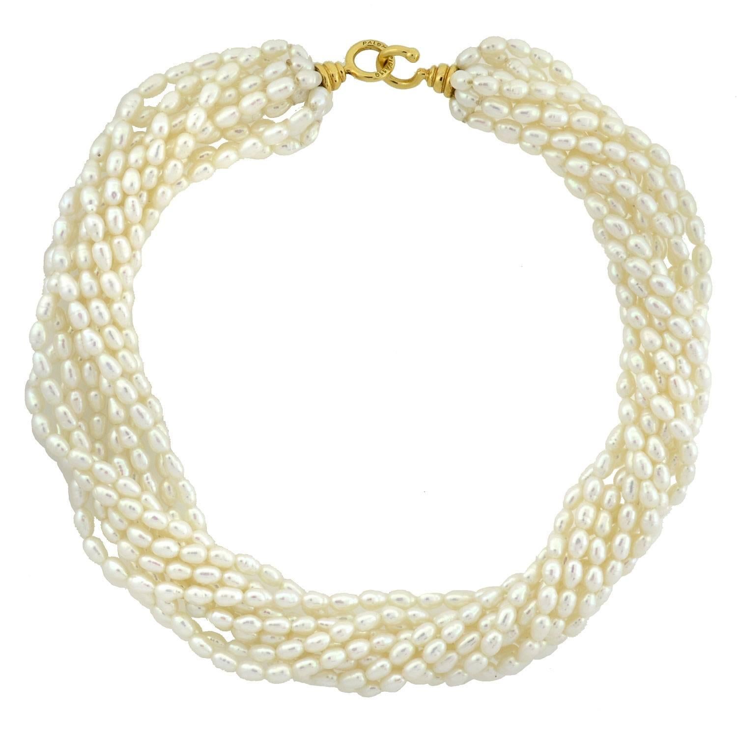 Paloma Picasso for Tiffany & Co. Natural Pearl Ten Strand Collar Necklace