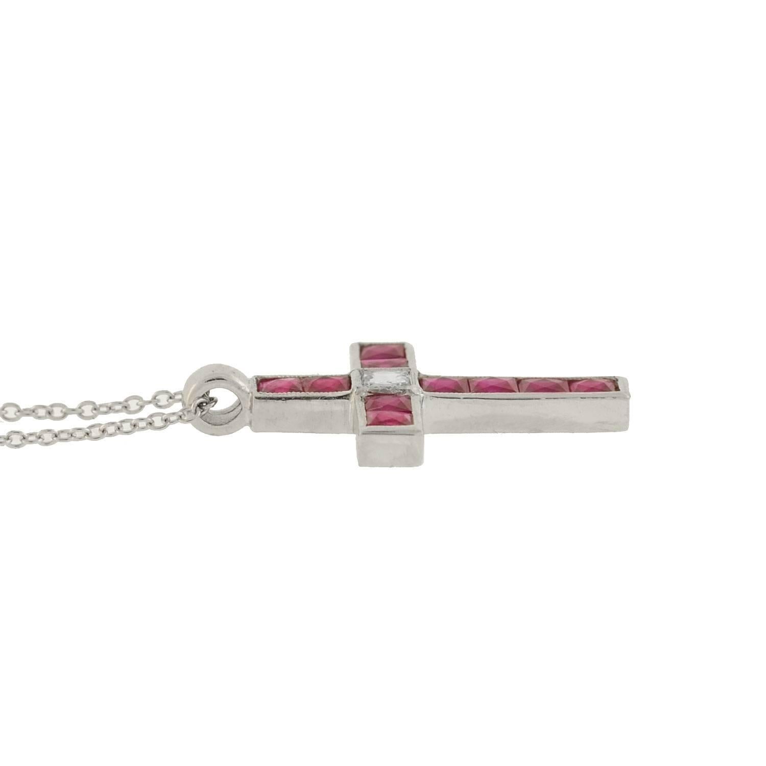 ruby cross necklace