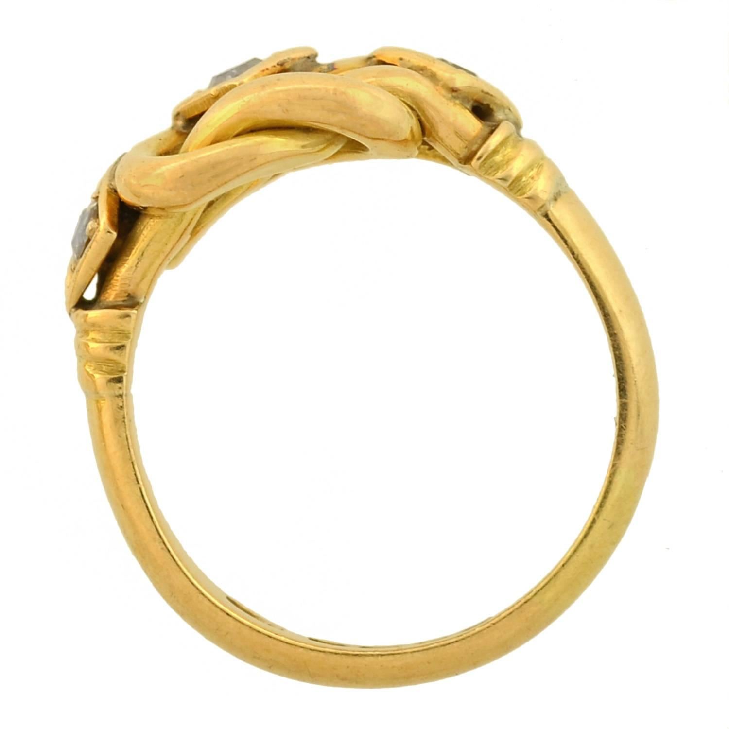 gold lovers knot ring