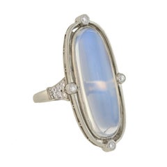 Antique Tiffany & Co. Edwardian Moonstone Diamond Ring