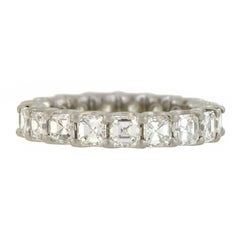 Contemporary 3.62 Total Carat Asscher Cut Diamond Platinum Eternity Band