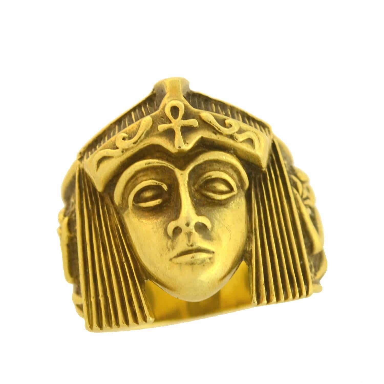 Vintage Sculptural Egyptian Revival Style Ring 1